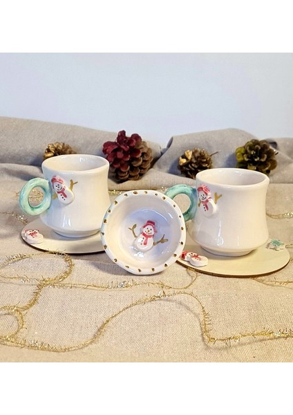 Yılbaşı Türk Kahve Fincan Elyapımı Seramik 2 Kişilik indirimleri