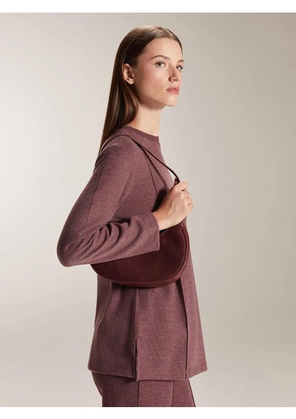 Büyük Beden Bisiklet Yaka Kadın Sweatshirt Tunik (W5)