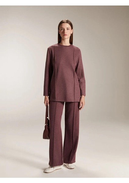 Büyük Beden Bisiklet Yaka Kadın Sweatshirt Tunik (W5) modelleri