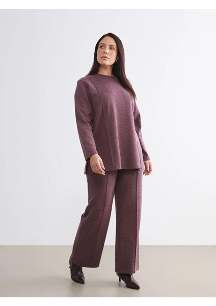 Büyük Beden Bisiklet Yaka Kadın Sweatshirt Tunik (W5) indirimleri