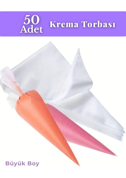 50'li Krema Torbası Kullan At Şanti Sıkma Torbası Büyük Boy Süsleme Torbası Krema Duyu Torbası fırsatları