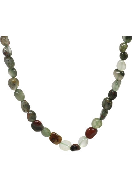 Gümüş Renk Metal Zincirli Amorf Kan Taşı Doğaltaş Kadın Kolye fiyatları