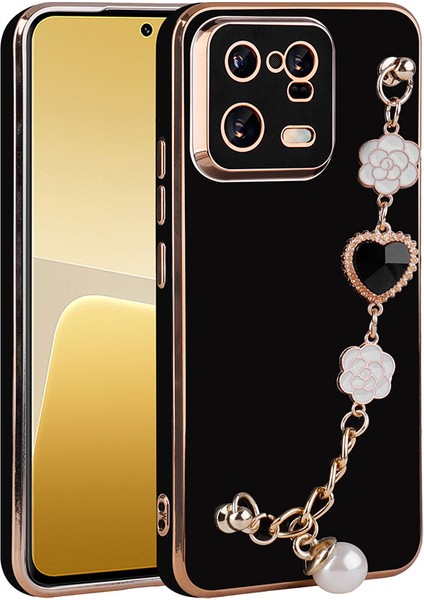 Xiaomi Mi 13 Pro Kılıf El Tutamaçlı Kamera Korumalı Mbvo Taka Silikon Kapak-Siyah