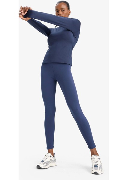 Toparlayıcı Yüksek Bel İçi Yumuşak Tüylü Beli Saran Basic Düz Sporcu Tayt W8206AZ25AU