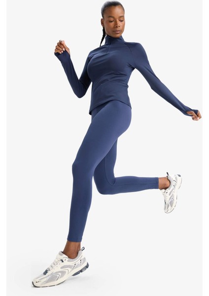 Toparlayıcı Yüksek Bel İçi Yumuşak Tüylü Beli Saran Basic Düz Sporcu Tayt W8206AZ25AU