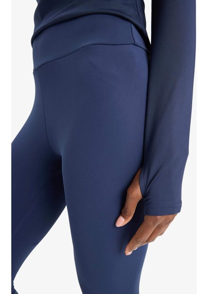 Toparlayıcı Yüksek Bel İçi Yumuşak Tüylü Beli Saran Basic Düz Sporcu Tayt W8206AZ25AU