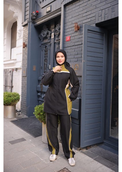 Kadın Tesettür Eşofman Takımı Fermuarlı Alt Üst Eşofman Takımı 522