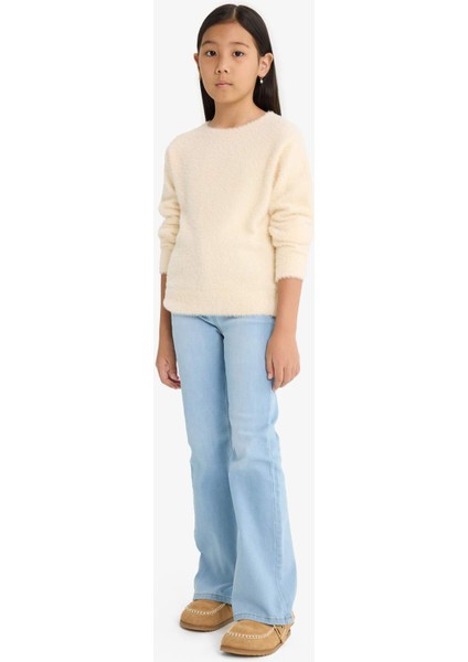 Kız Çocuk Regular Fit Bisiklet Yaka Triko Kazak Y2640A625WN