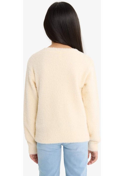 Kız Çocuk Regular Fit Bisiklet Yaka Triko Kazak Y2640A625WN