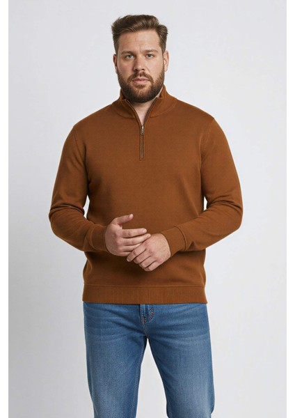 Regular Fit Yarım Balıkçı Yaka Fermuarlı Kalın Sweatshirt F4136AX25AU