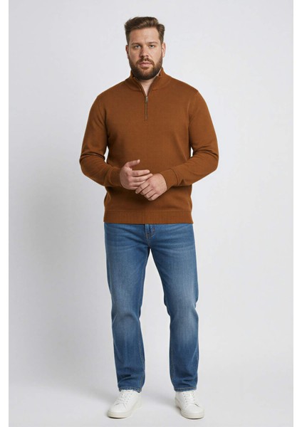 Regular Fit Yarım Balıkçı Yaka Fermuarlı Kalın Sweatshirt F4136AX25AU