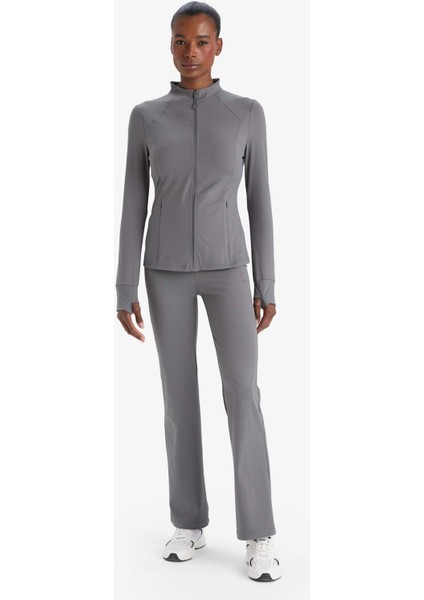 Slim Fit Dar Kesim Dik Yaka Hırka E9676AX25AU