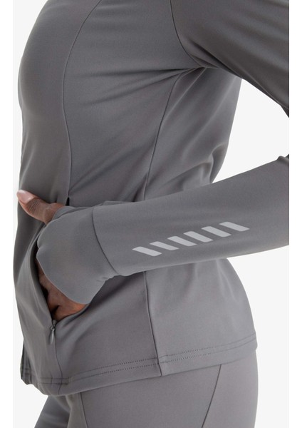 Slim Fit Dar Kesim Dik Yaka Hırka E9676AX25AU