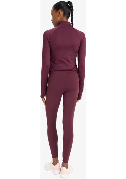 Toparlayıcı Yüksek Bel İçi Yumuşak Tüylü Beli Saran Basic Düz Sporcu Tayt W8206AZ25AU