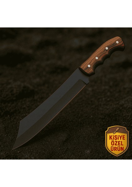 Ceviz Ağacı Saplı Isme Özel Yazılı 9CR13MOV Kalite Paslanmaz Çelik Avcı Kamp Bıçağı - M1 modelleri