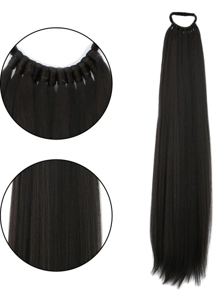 Lastik Tokalı At Kuyruğu Düz - Kahverengi fiyatları