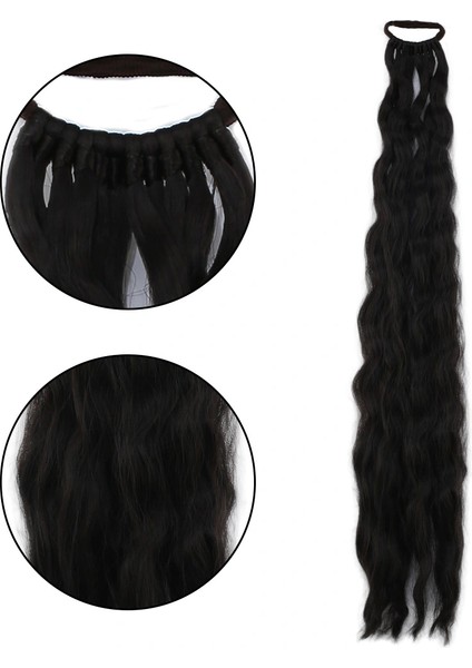 Lastik Tokalı At Kuyruğu Kabarık Afro Dalgalı - Kahve Karamel fiyatları