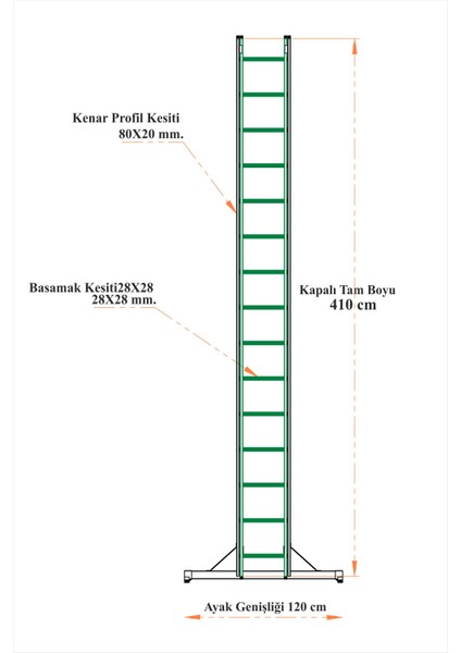 En Uzun Büyük 4X2M. Açılıp Kapanan A Tipi Sürgülü Kullanılabilen Ev Ofis Inşaat Yangın Merdiveni fırsatları