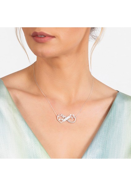 Kişiye Özel Isim Tarih Yazılı 925 Ayar Gümüş Sonsuzluk Kalp Kolye fırsatları