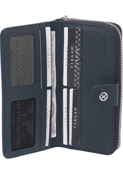 Lacivert Hakiki Deri Kadın Cüzdan - S1CB00005789-A38