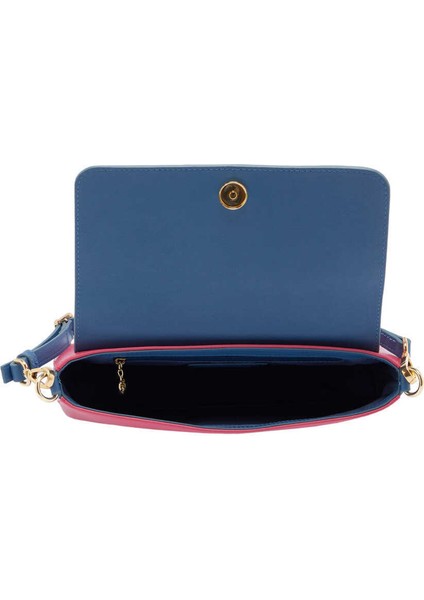 Fuşya Mavi Hakiki Deri Kadın El Çantası - S24Y1BC80286-U7V
