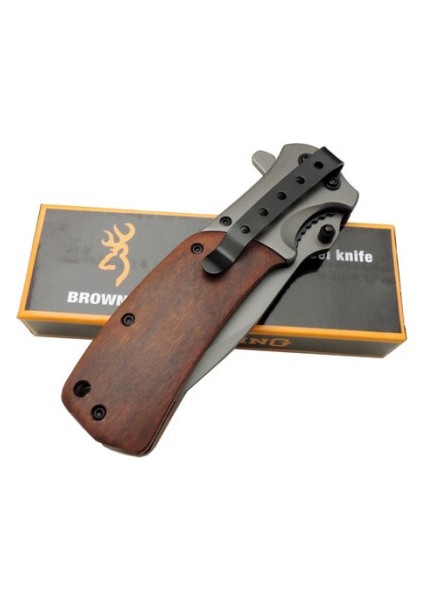 Gül Ağacı Saplı Kilit Mekanizma Isme Özel 9CR18MOV Kalite Paslanmaz Çelik Browning Avcı Kamp Bıçağı fiyatları