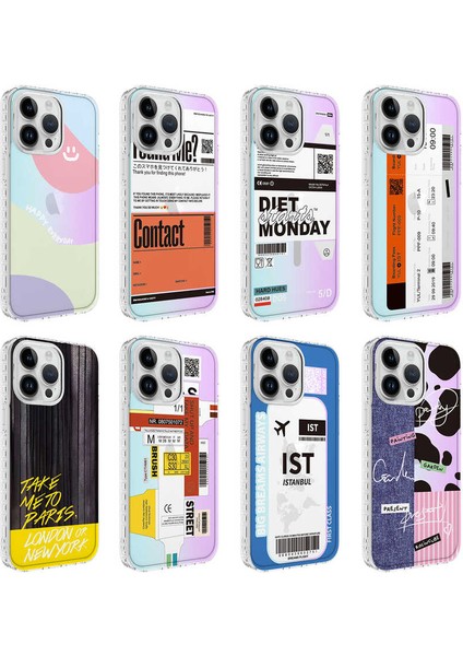 iPhone 13 Pro Max Uyumlu Airbag Kenarlı Renkli Desenli Silikon Mbvo Elegans Kapak-No4 fiyatları