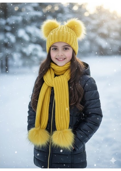 Kız Çocuk Su Ve Rüzgar Geçirmez Bere Atkılı Mont 6/10 Yaş