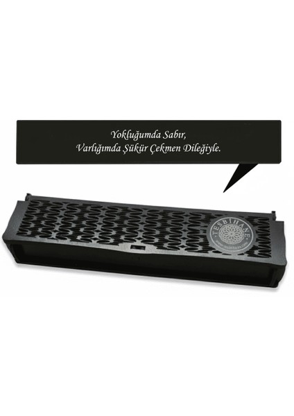 Özel Mesaj Yazılı Siyah Ahşap Elegance Hediye Tesbih Kutusu - M4