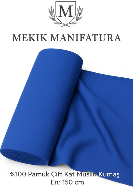 %100 Pamuk Çift Kat Müslin Kumaş – En 150 cm – Dekoratif ve Giysi Kumaşı