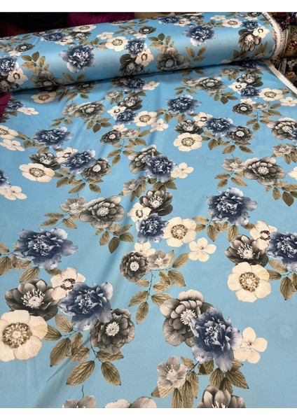 Desenli Kobe Saten Kumaş