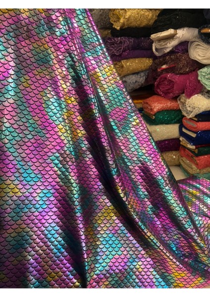 Balık Sırtı Rengarenk Yaldızlı Kumaş fiyatları