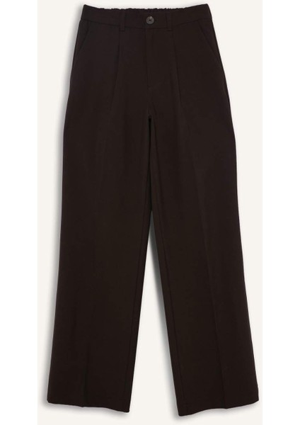 Wide Leg Fermuarlı Yüksek Bel Standart Boy Pantolon E7238AX25AU