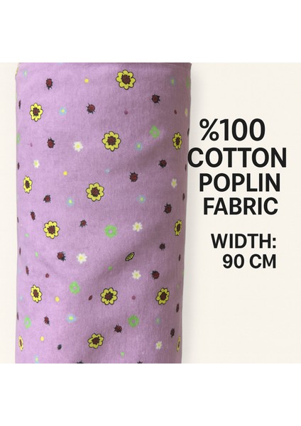 %100 Pamuk Poplin Kumaş 90 cm Eninde Dikiş ve Hobi Kumaşı