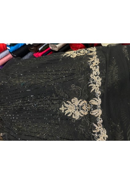 Pullu Nakışlı Dantel Kumaş