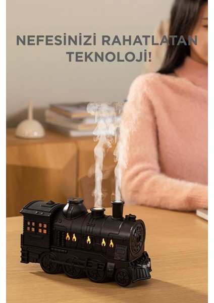 H21 Siyah Tren Tasarım Ultrasonik Hava Nemlendirici ve Renkli LED 300 ml Aroma Difüzör fiyatları