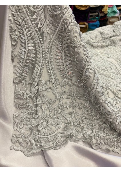 Taşlı Boncuklu Güpür Dantel Kumaş fırsatları