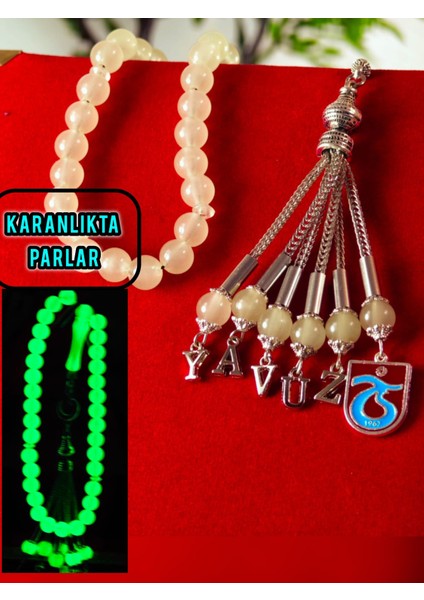 Kedi Gözü Tesbih Kişiye Özel Isimli Gece Parlayan Model Hediyelik Tesbih Küre Kesim