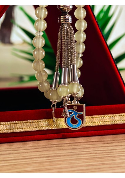 Kedi Gözü Tesbih Kişiye Özel Isimli Gece Parlayan Model Hediyelik Tesbih Küre Kesim