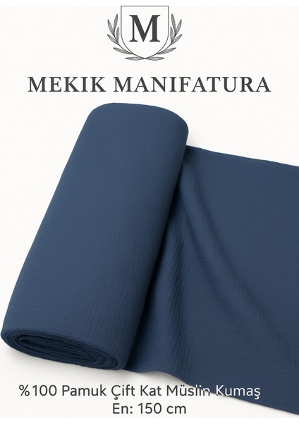 %100 Pamuk Çift Kat Müslin Kumaş – En 150 cm – Dekoratif ve Giysi Kumaşı