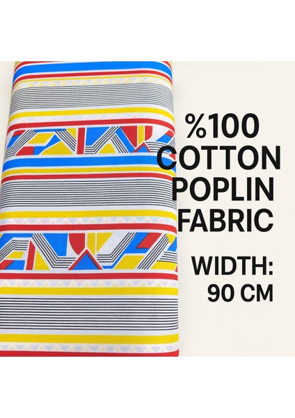 %100 Pamuk Poplin Kumaş 90 cm Eninde Dikiş ve Hobi Kumaşı