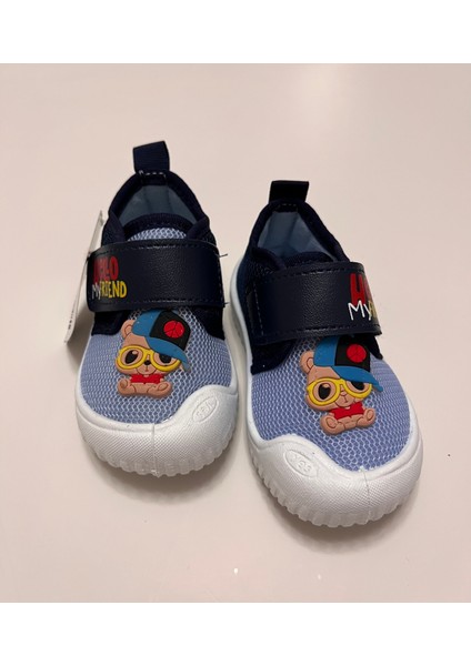 Erkek Bebek Keten,hafif ,yumuşak ve Kaymaz Taban Panduf Ev Kreş Ayakkabısı