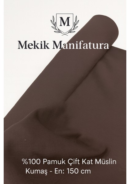 %100 Pamuk Çift Kat Müslin Kumaş – En 150 cm – Dekoratif ve Giysi Kumaşı