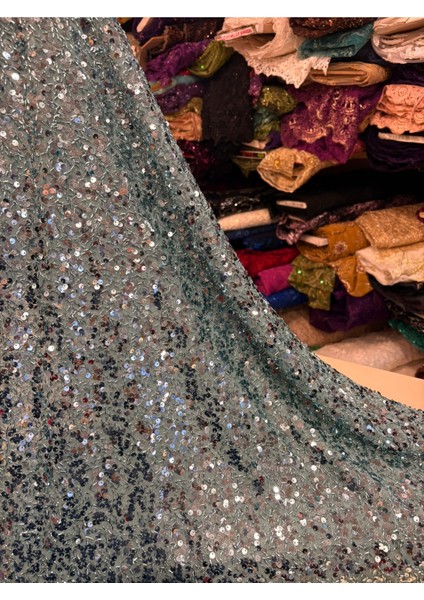 Pullu Payet Kumaş (Tül Üzerine Pul ve Boncuk Görünümlü ) fiyatları