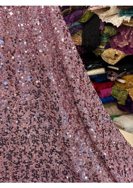 Pullu Payet Kumaş (Tül Üzerine Pul ve Boncuk Görünümlü )