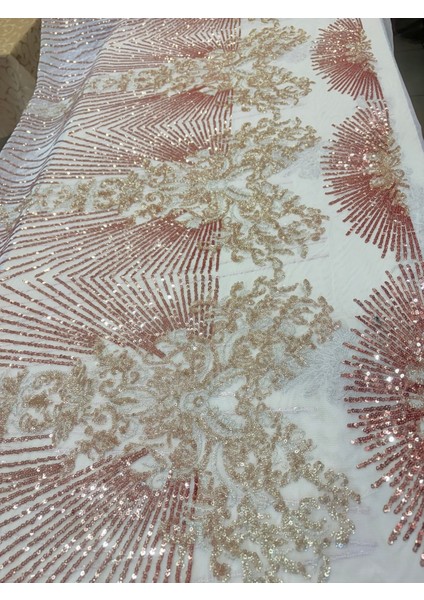 Pullu Nakışlı Dantel Kumaş