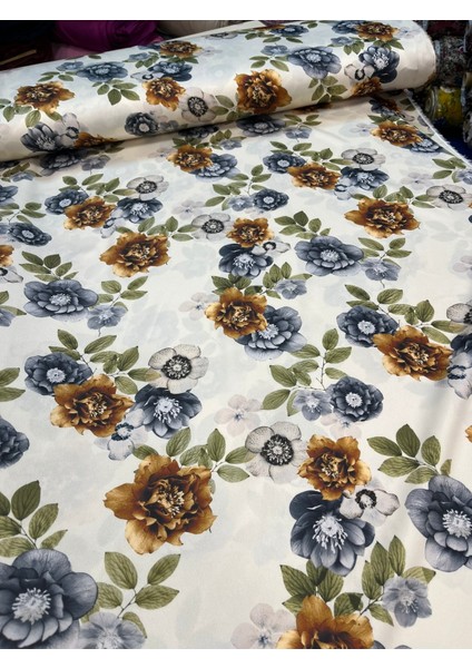 Desenli Kobe Saten Kumaş