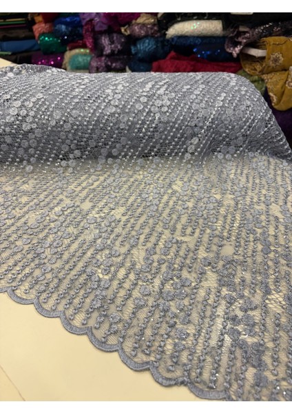 Güpür Dantel Pul Işlemeli