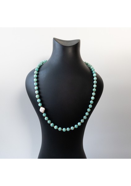 Nareva – Amazonit, Hematit & Inci Kolye fırsatları