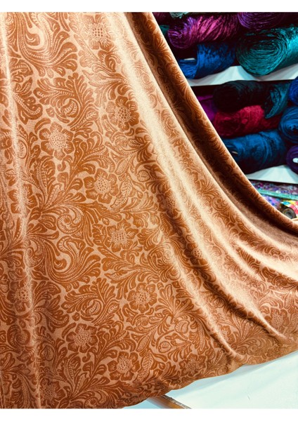 Kendinden Desenli Kadife Kumaş